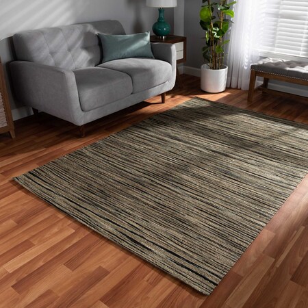 Baxton Studio Shiro Modern and Contemporary Beige and Black Handwoven Hemp Area Rug 188-11847-ZORO